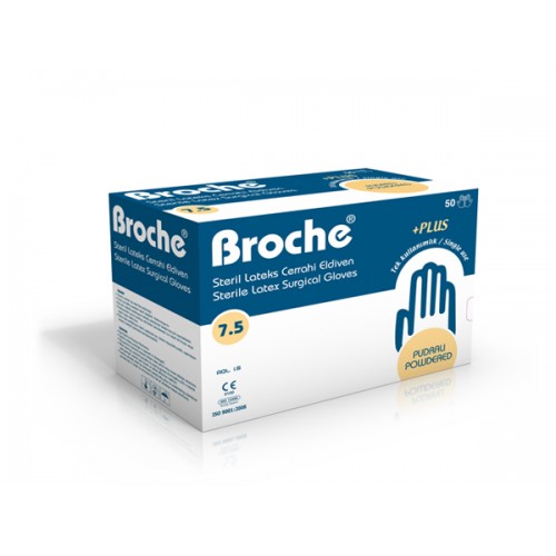 Steril Pudralı Lateks Eldiven - BROCHE +PLUS