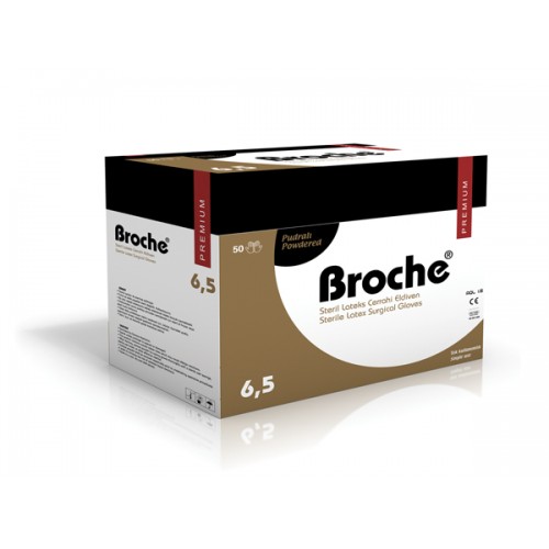 Steril Pudralı Lateks Eldiven - BROCHE PREMIUM