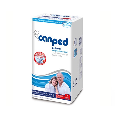 Canped Polietilen Yüzeyli Hasta Bezi Large 7'li