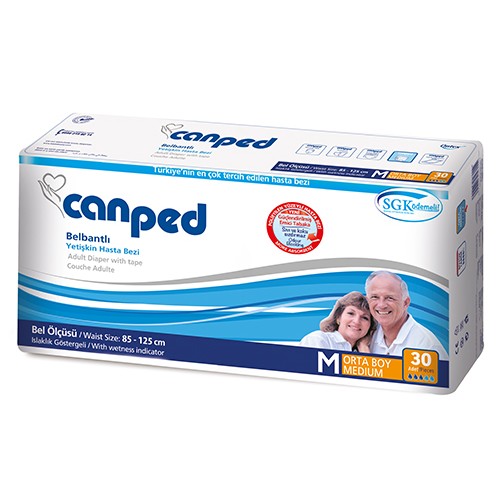 Canped Polietilen Yüzeyli Hasta Bezi Medium 30'lu