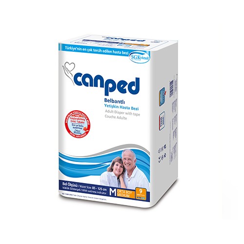 Canped Polietilen Yüzeyli Hasta Bezi Medium 9'lu
